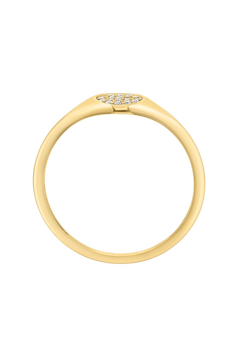 Diamond Pavé Signet Ring - 0.06ct., Alternate, color, GOLD/ DIAMOND