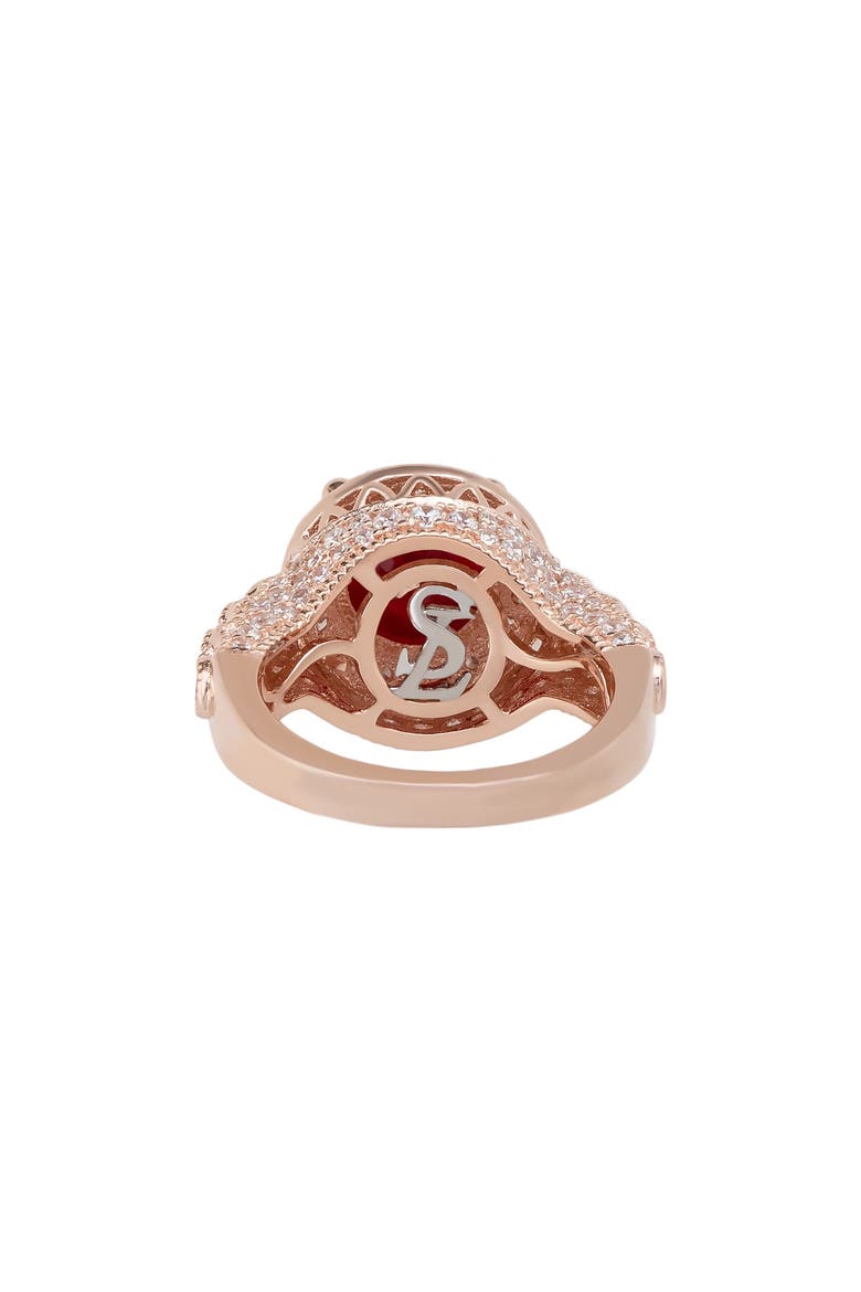Cubic Zirconia Pavé Ring, Alternate, color, RED