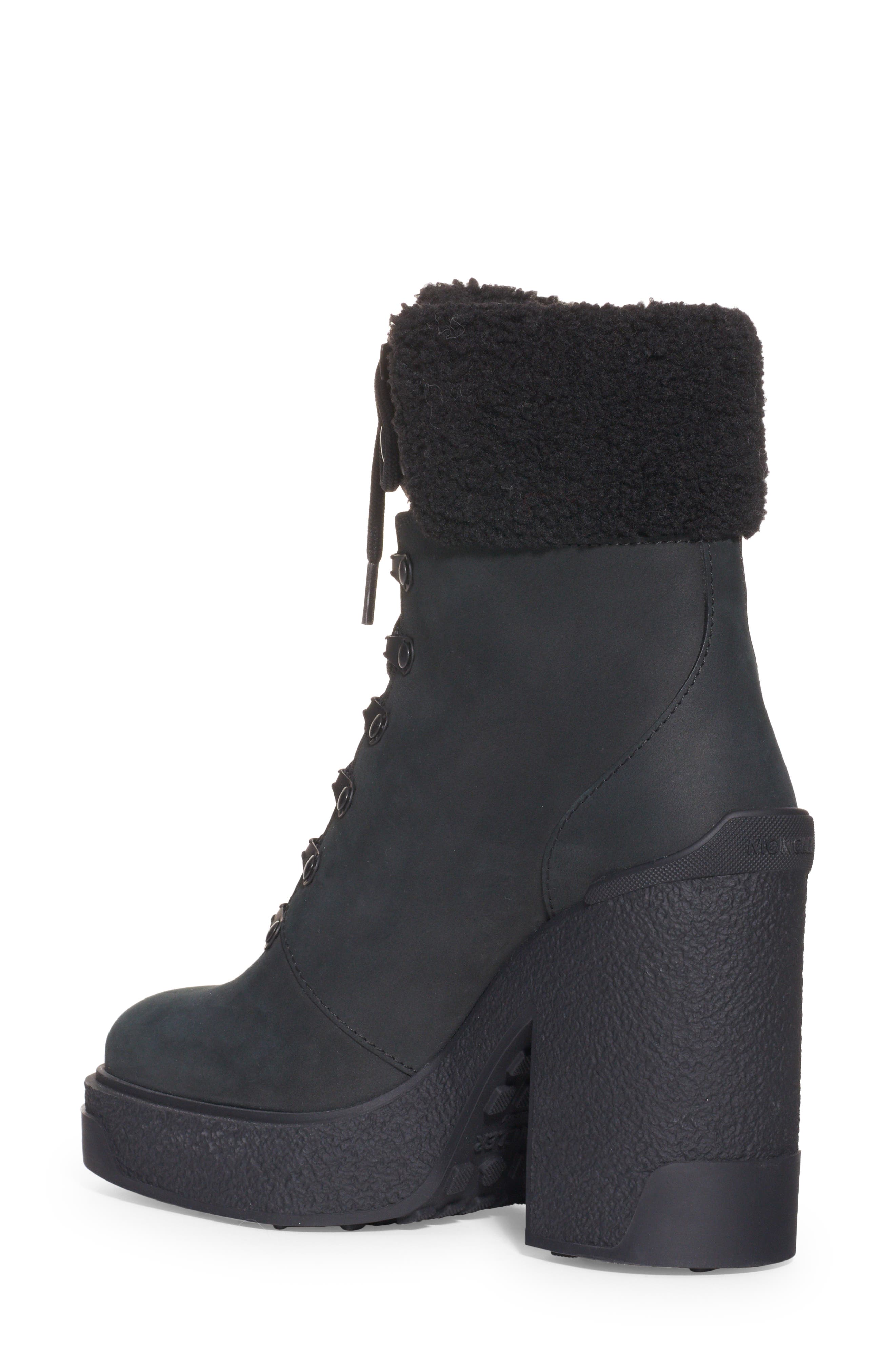 Moncler Claudia Faux Fur Trim Bootie, Alternate, color, 