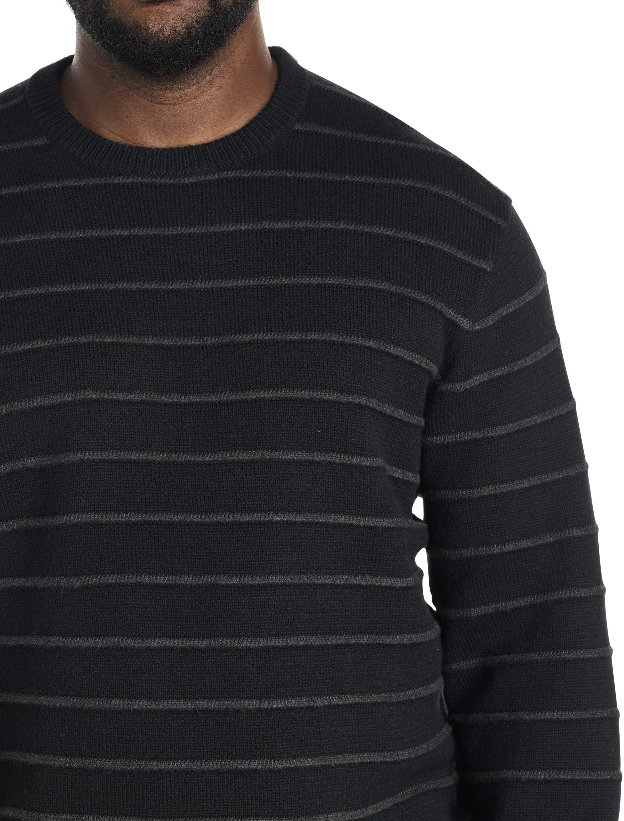 Big & Tall Textured Stripe Crewneck Sweater - image 2