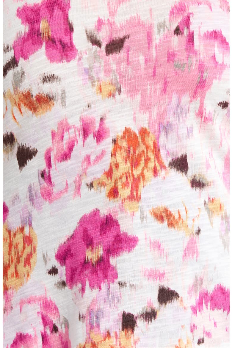 Floral Puff Sleeve T-Shirt, Alternate, color, PINK MULTI FLORAL