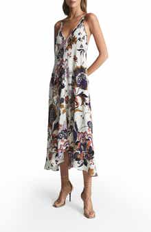 Reiss Mabel Floral Handkerchief Hem Dress