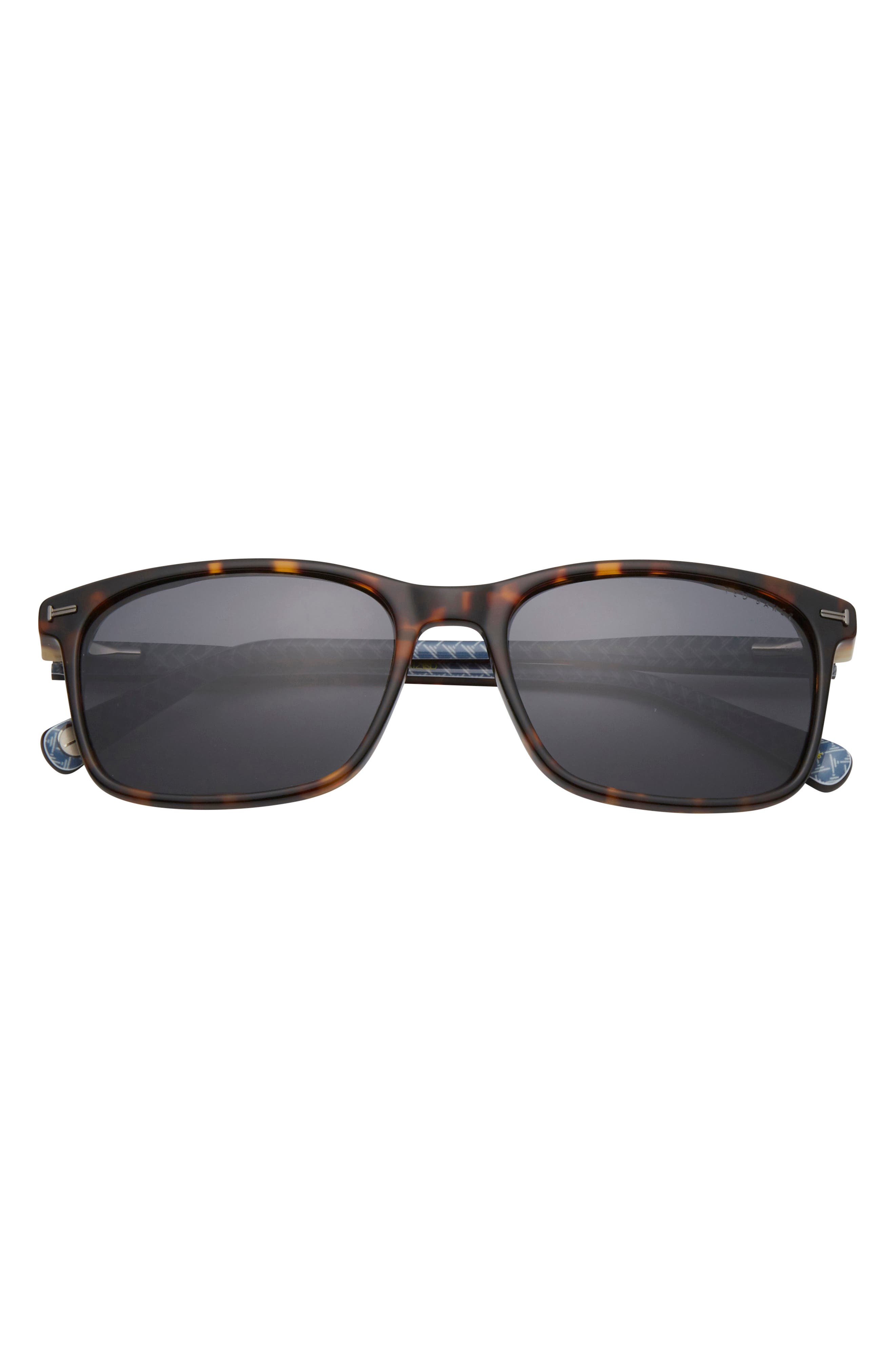 Ted Baker 56mm Polarized Rectangular Sunglasses
