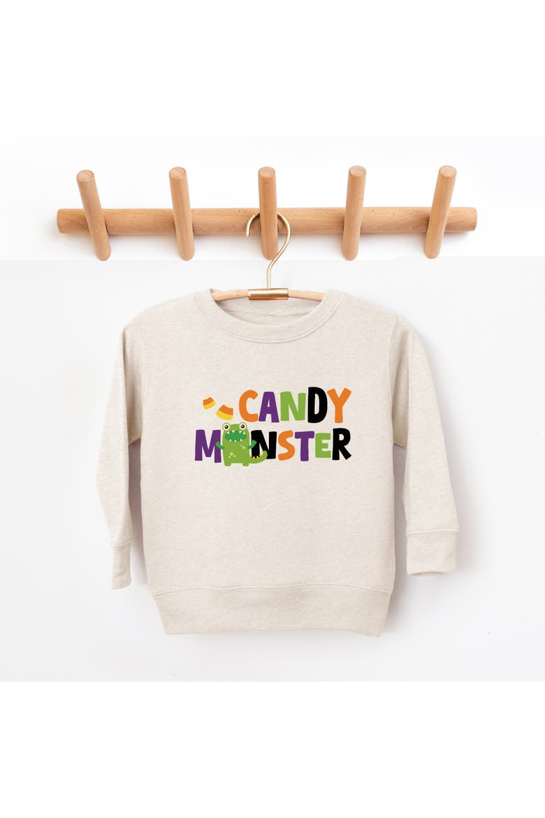Candy Monster Colorful Toddler Graphic Sweatshirt, Alternate, color, Natural