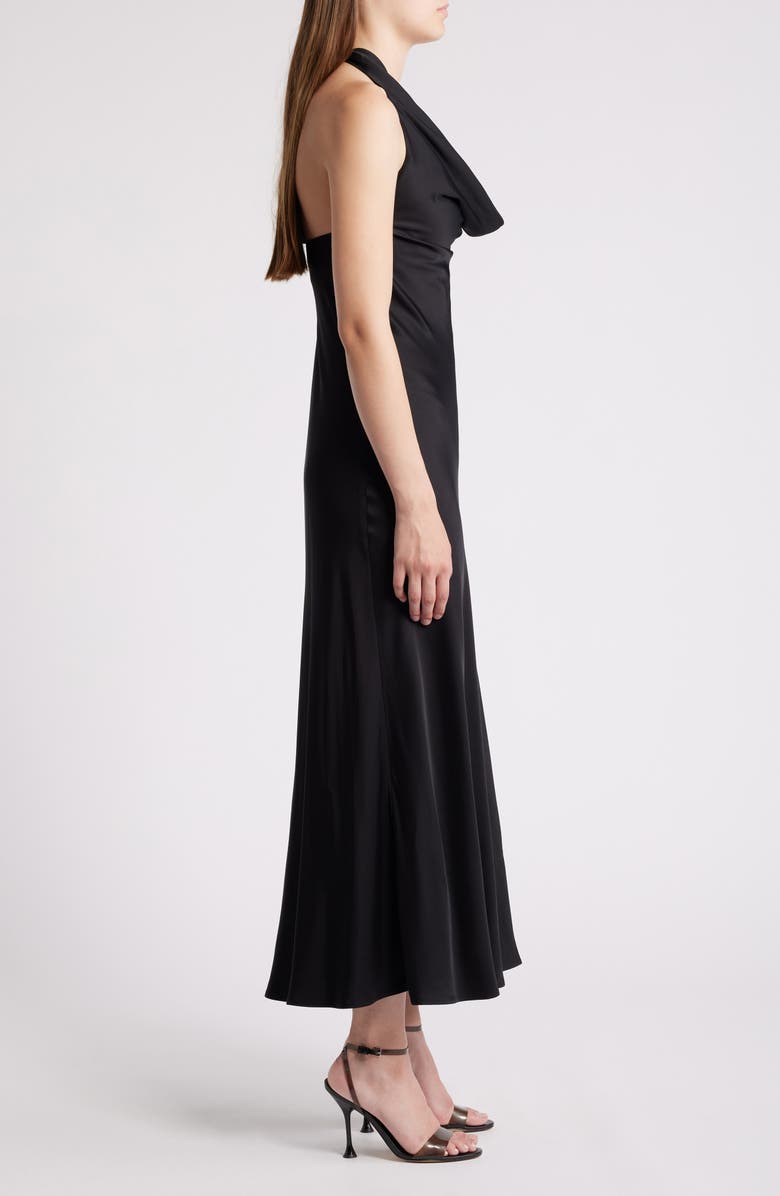 French Connection Ennis Satin Halter Midi Dress, Alternate, color, 
