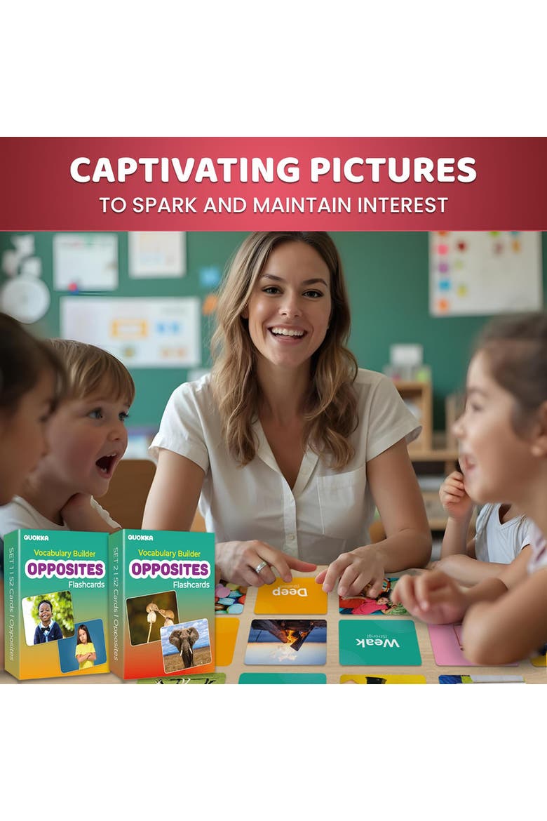 Educational Kids Flash Cards Set - Vocabulary & Sight Words, Alternate, color, Opposites