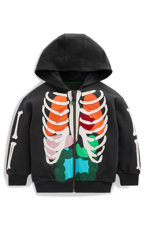 Kids' Glow Fun Skeleton Full Zip Hoodie