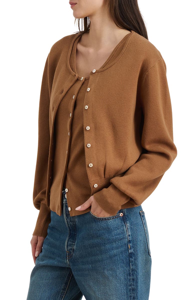 Alex Mill Louisa Cotton & Cashmere Cardigan, Alternate, color, Mochaccino