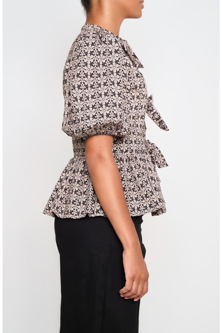 Orquid Tie Front Stretch Cotton Top, Alternate, color, CRUDO/CRUDO