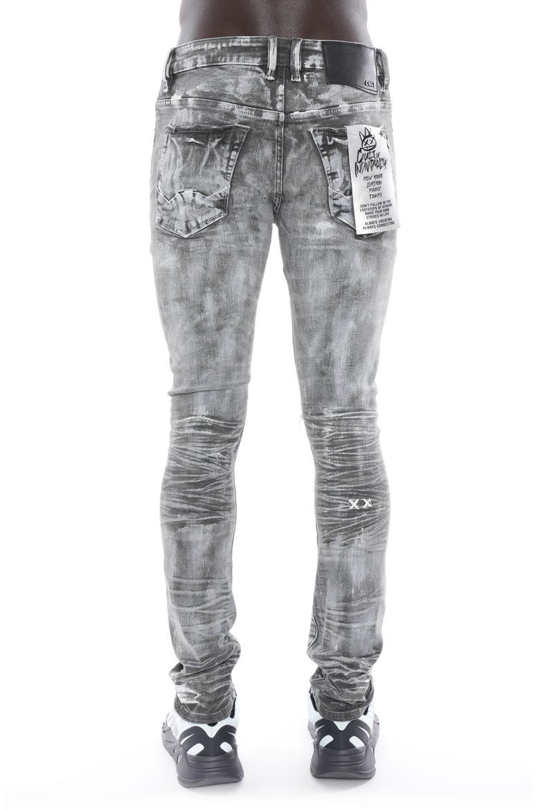 Punk Distressed Super Skinny Jeans, Alternate, color, SHEETROCK