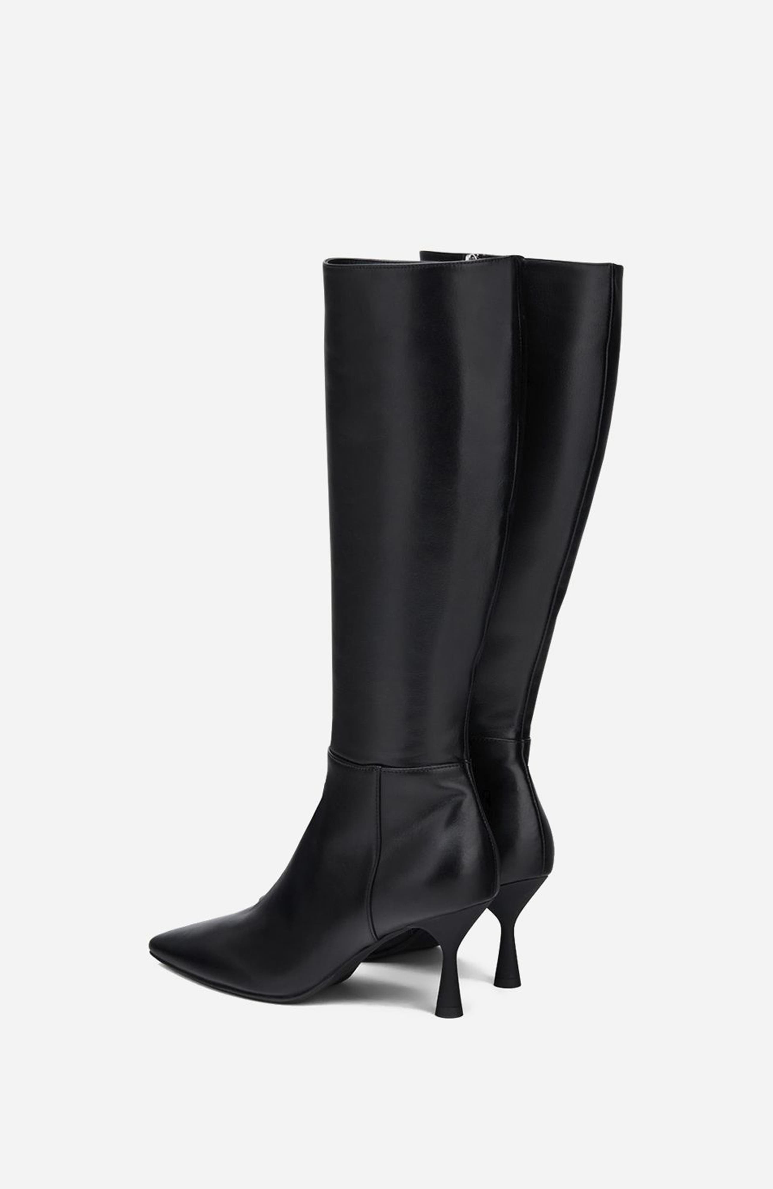 AGL Ide High Leather Boot, Alternate, color, Black Nappa