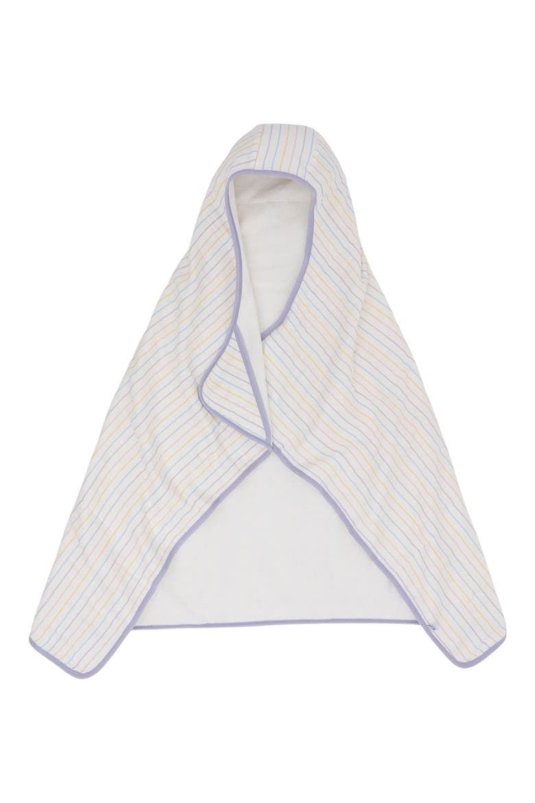 Cotton Muslin & Terry Hooded Towel, Main, color, UNICORN STRIPE