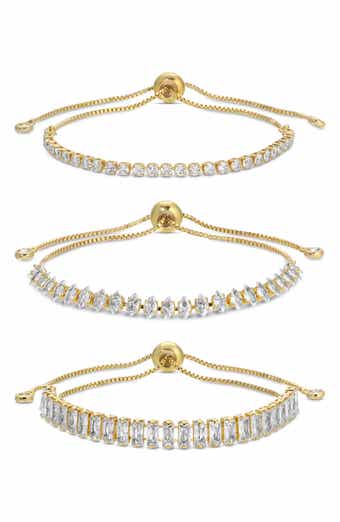 CZ Chain Bracelet Set of 3