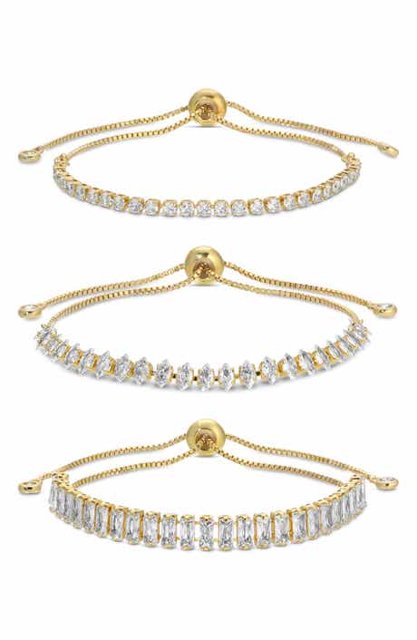 EYE CANDY LOS ANGELES CZ Chain Bracelet Set of 3