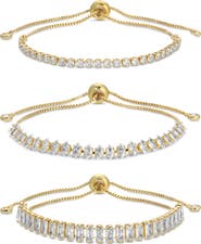 EYE CANDY LOS ANGELES CZ Chain Bracelet Set of 3