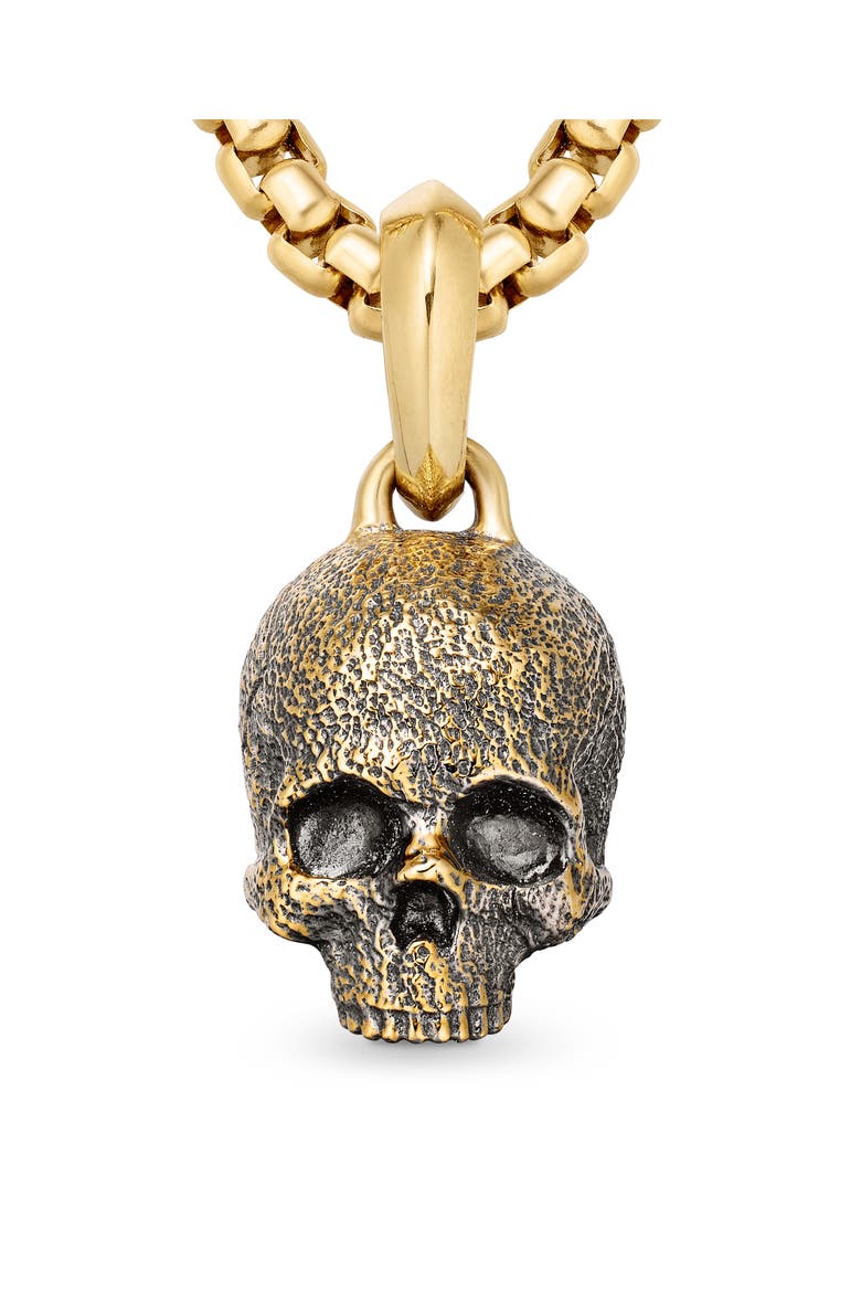 Men's Memento Mori 18K Gold Skull Amulet, Alternate, color, GOLD