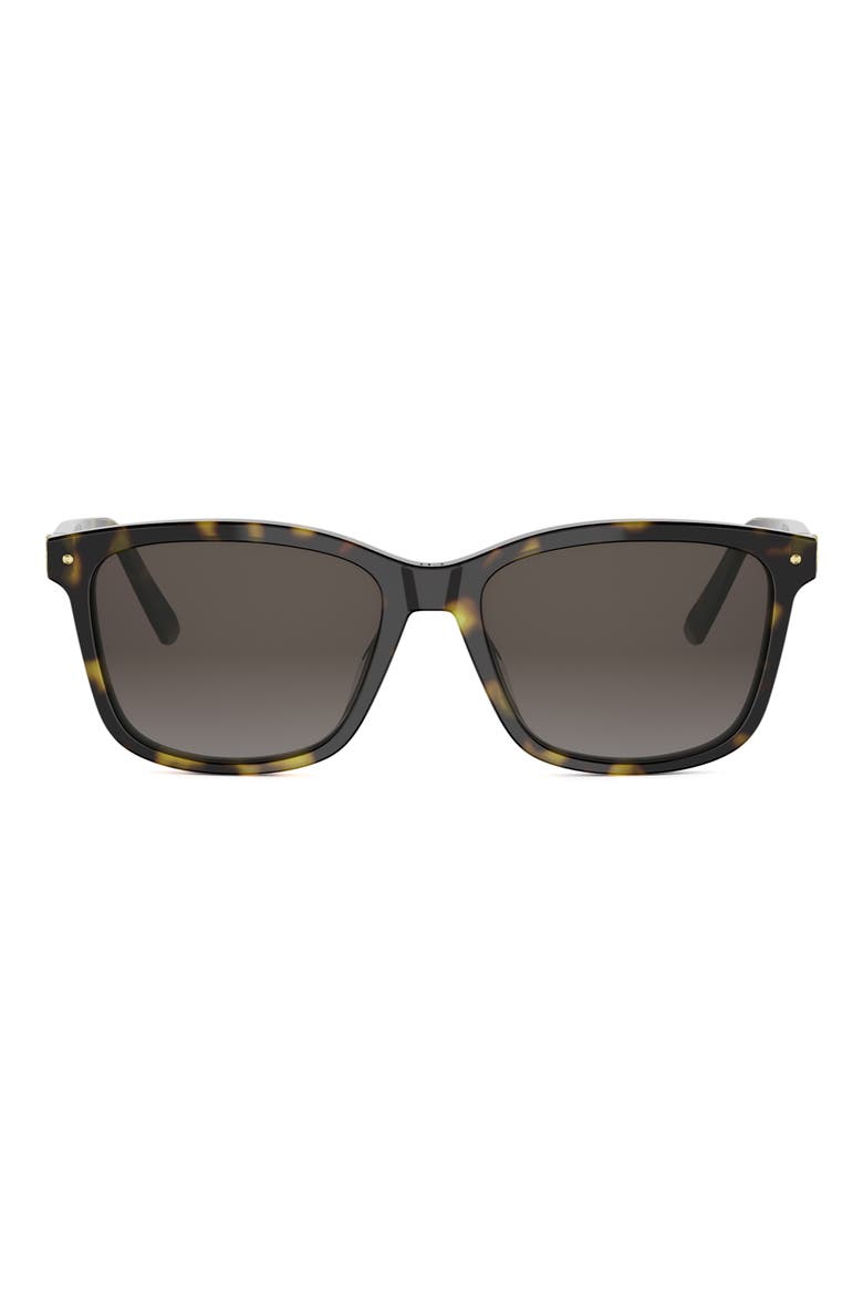 Petit CD S2I 54mm Rectangular Sunglasses, Main, color, DARK HAVANA / GRADIENT BROWN