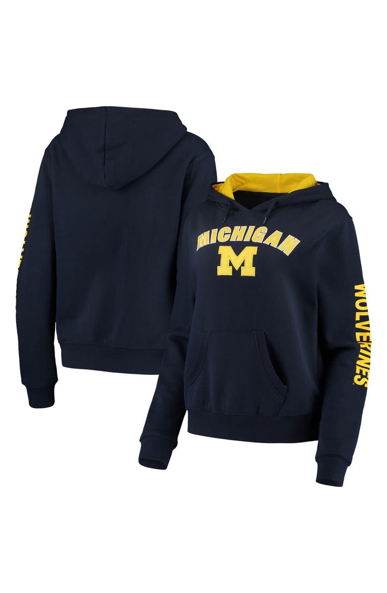 COLOSSEUM Women's Colosseum Navy Michigan Wolverines Loud and Proud Pullover Hoodie, Main, color, Navy
