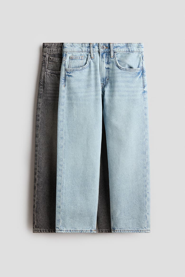2-pack Loose Fit Jeans, Main, color, Gray/light denim blue
