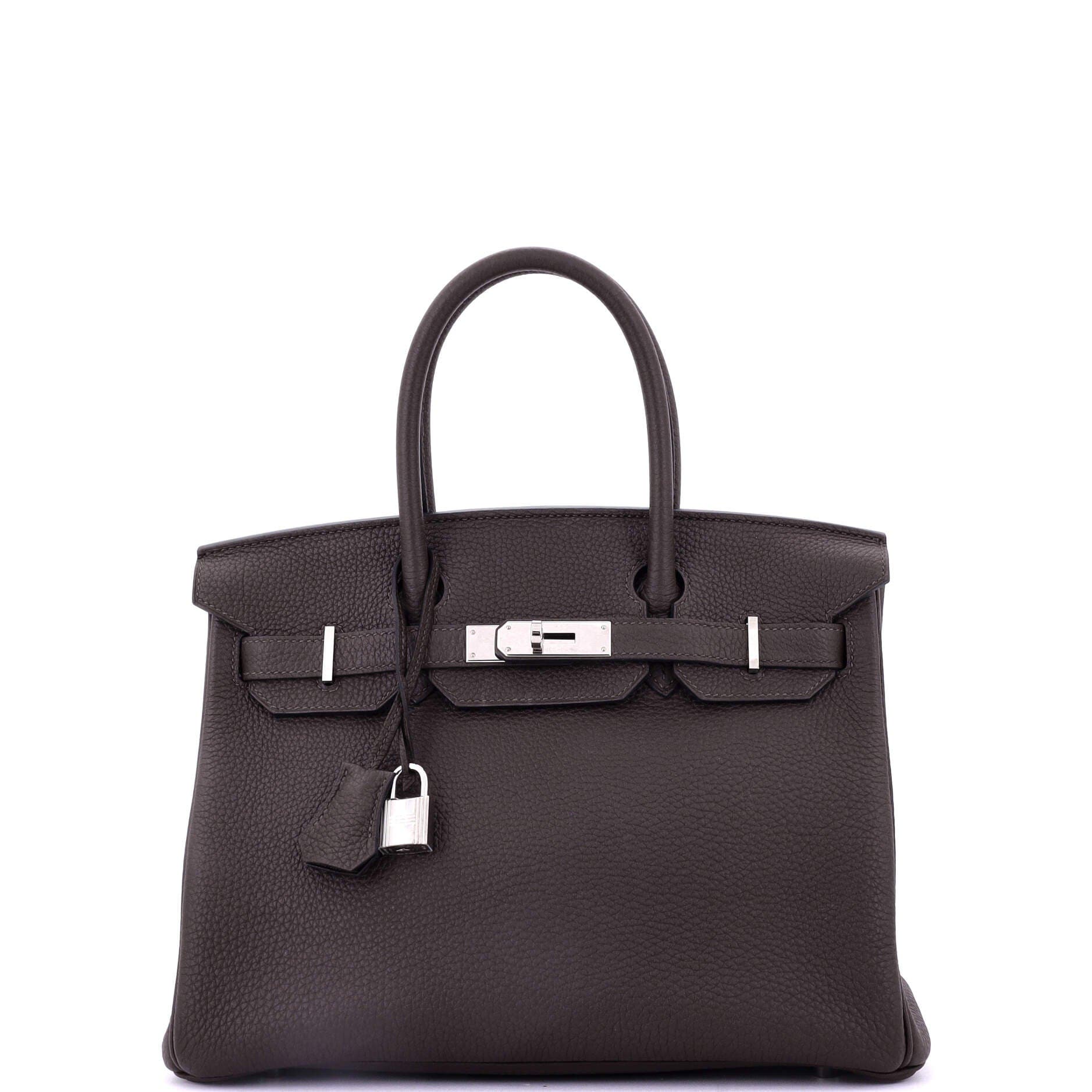 Pre-Owned Hermes Birkin Handbag Brown Togo with Palladium Hardware 30, Main, color, Macassar