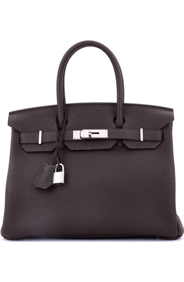 Pre-Owned Hermes Birkin Handbag Brown Togo with Palladium Hardware 30, Main, color, Macassar