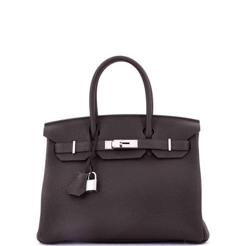 Birkin Handbag Brown Togo with Palladium Hardware 30
