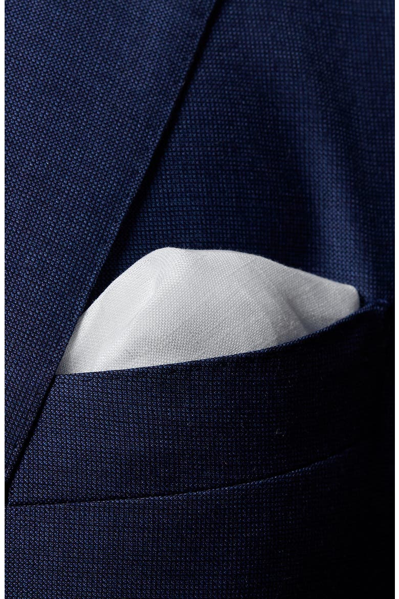 Solid Linen Pocket Square, Alternate, color, WHITE