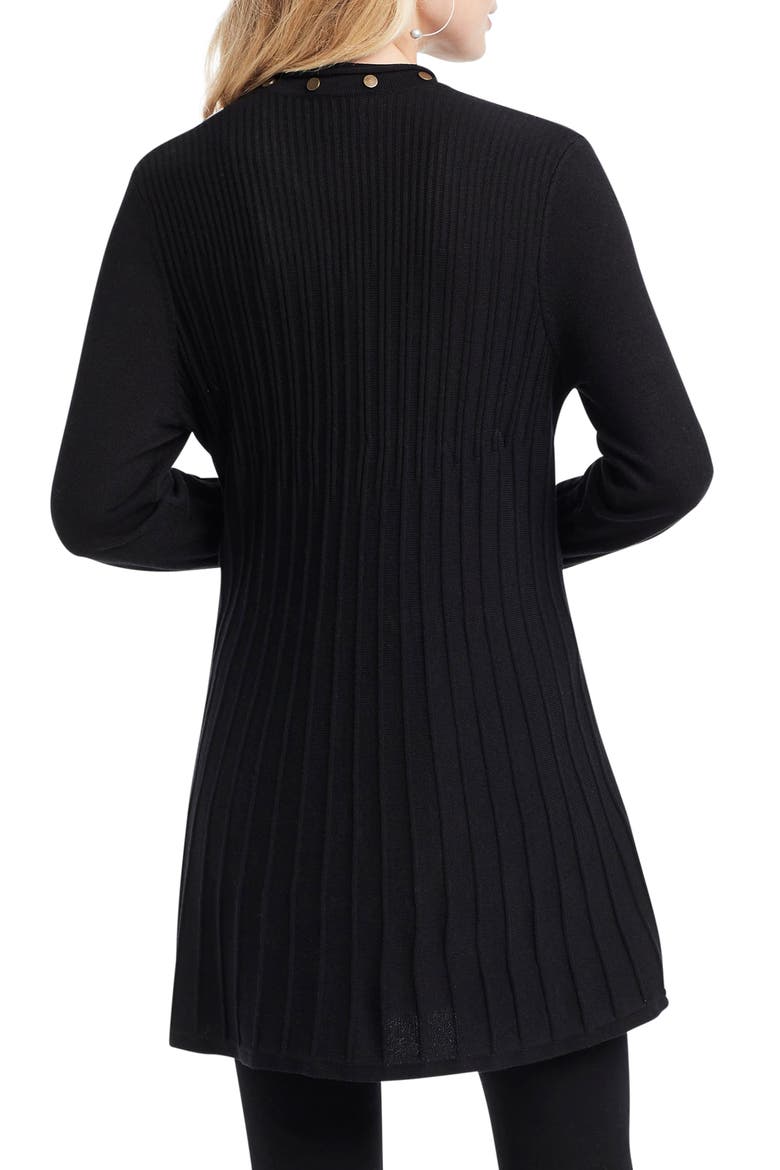Rivet Flared Cardigan, Alternate, color, BLACK ONYX
