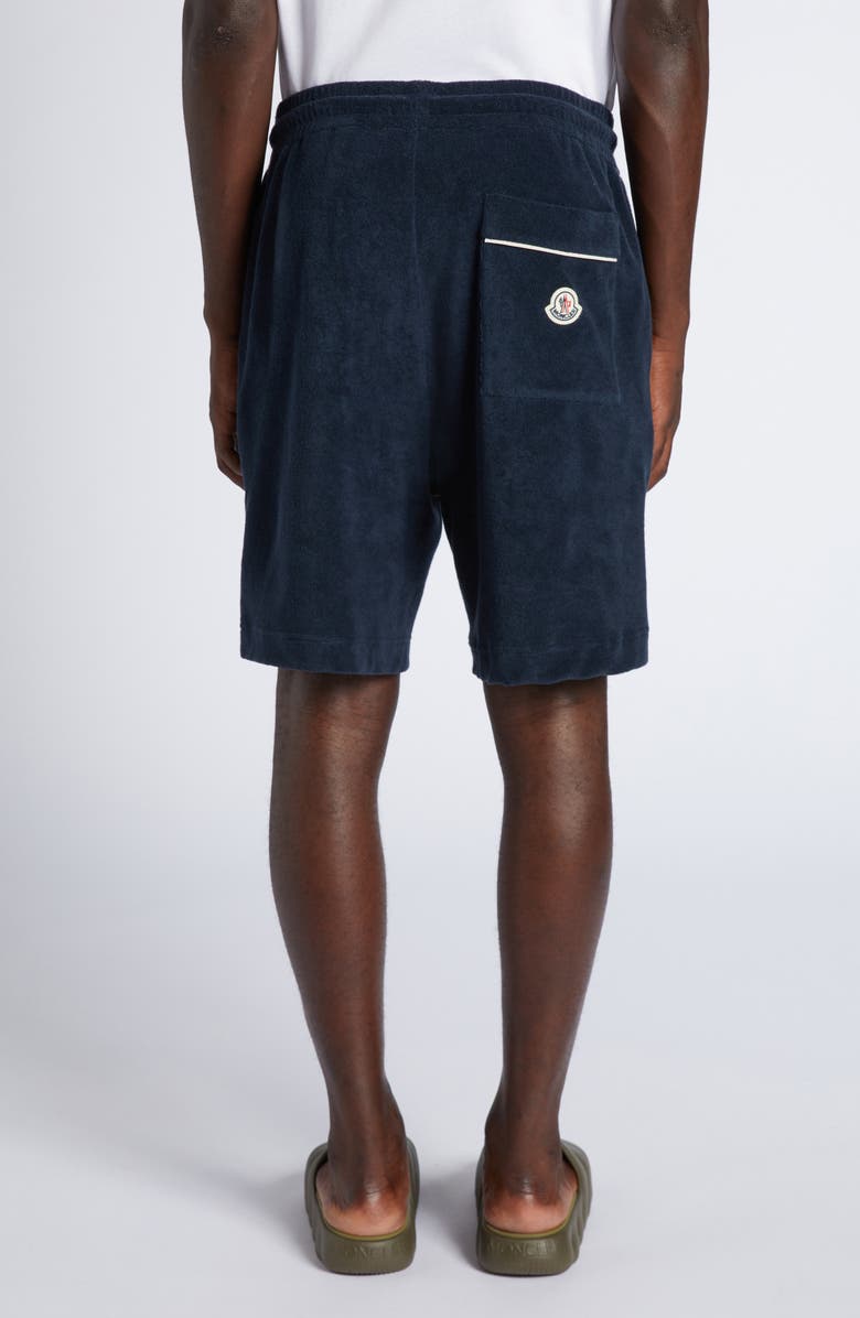 Moncler Tipped Cotton Terry Cloth Shorts, Alternate, color, 