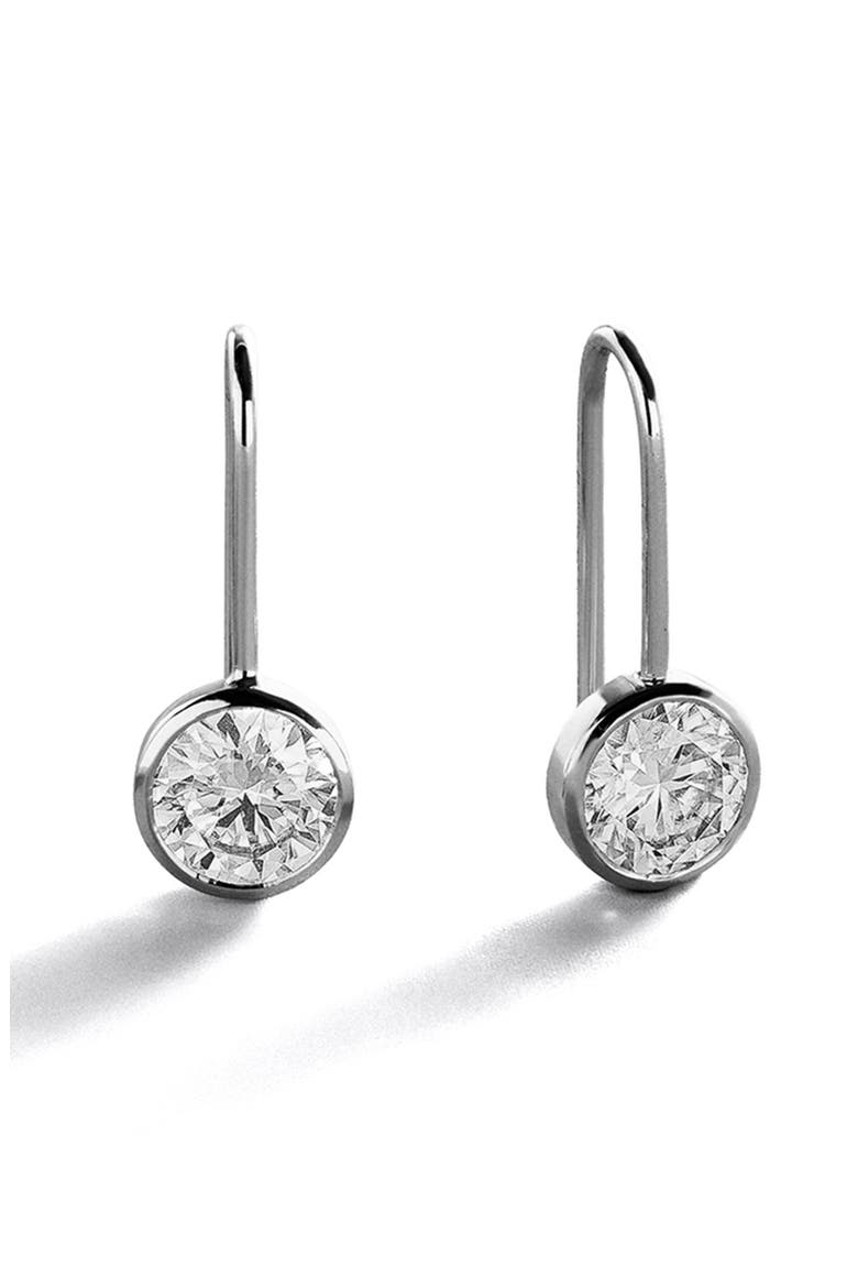 Mini Fallon Bezel Earrings, Main, color, SILVER
