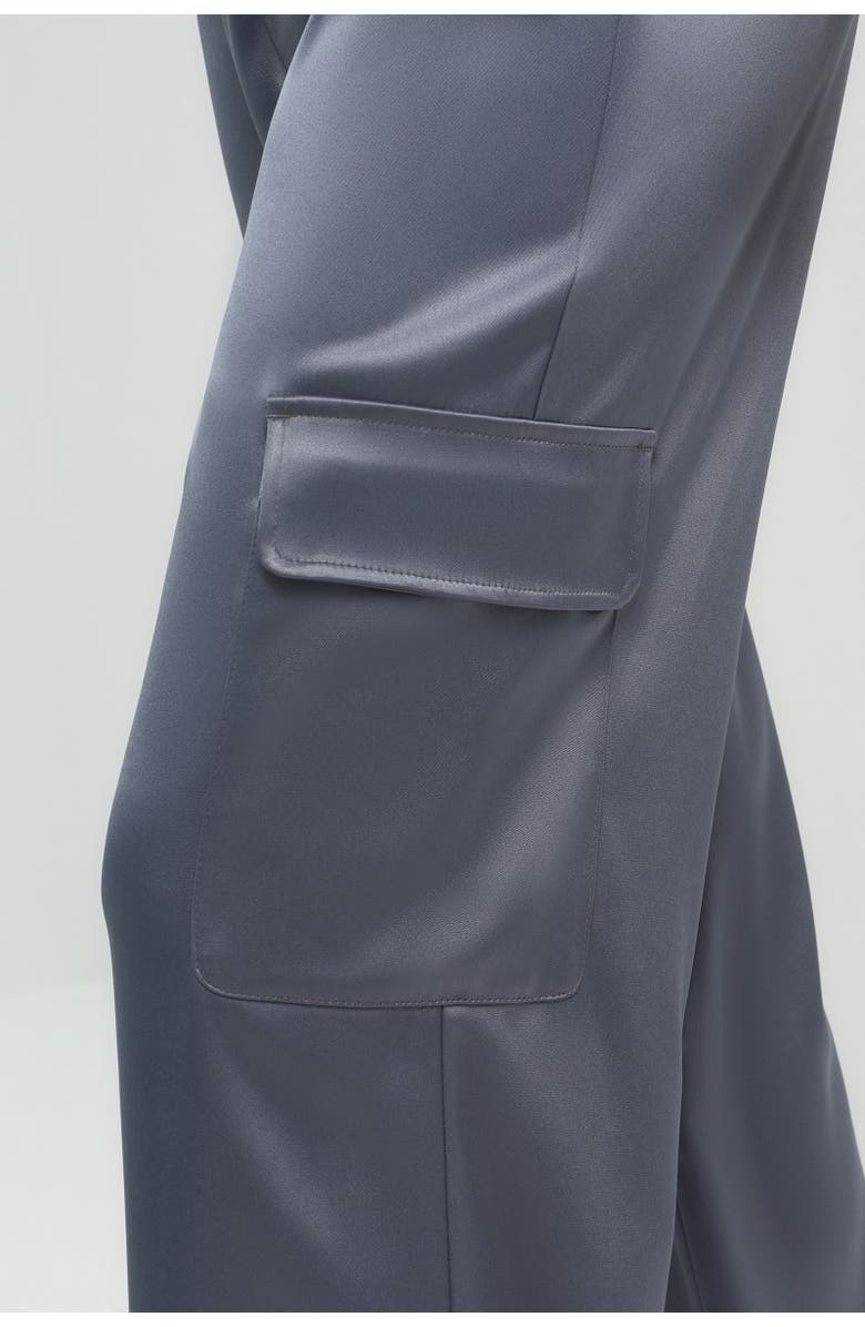 Anatomie Candela Satin Cargo Wide Leg Pant, Alternate, color, Shadow
