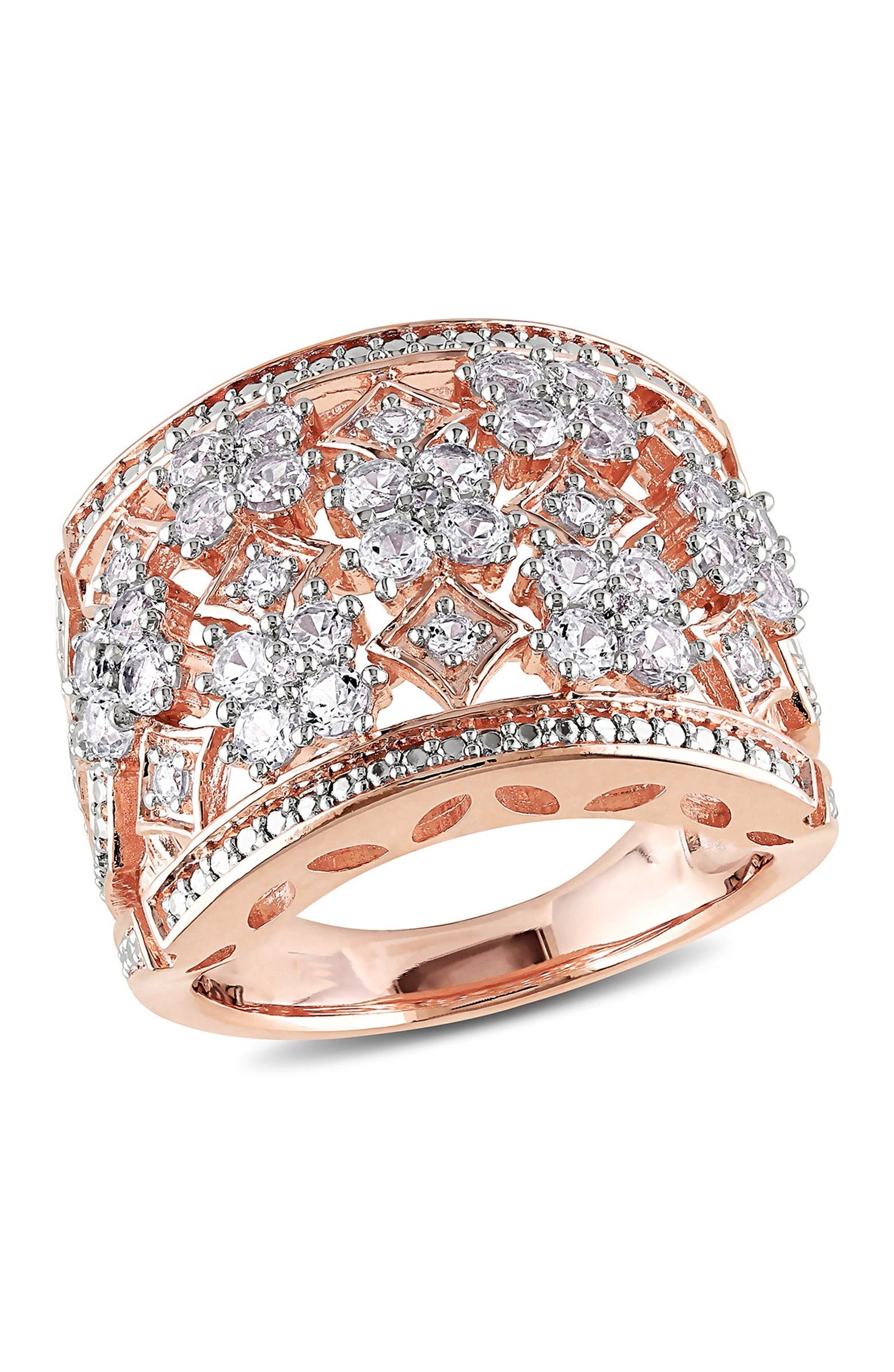 DELMAR Two-Tone Created White Sapphire Cutout Ring | Nordstromrack