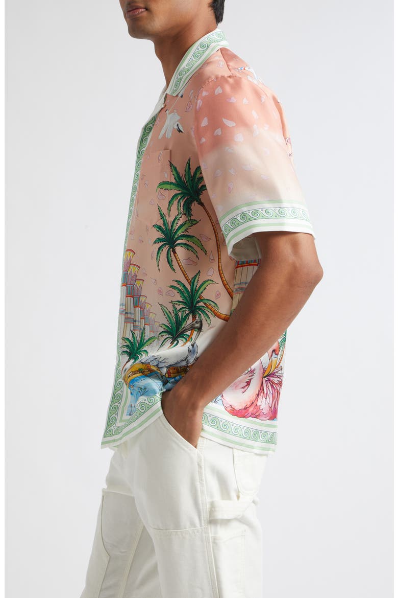 Ethereal Print Silk Camp Shirt, Alternate, color, SILK TWILL