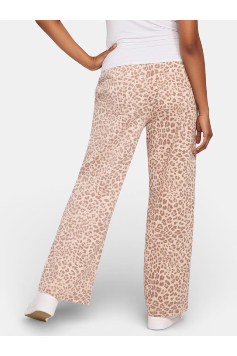Under the Belly Tie Waist Denim Wide Leg Pant, Alternate, color, Cheetah Print