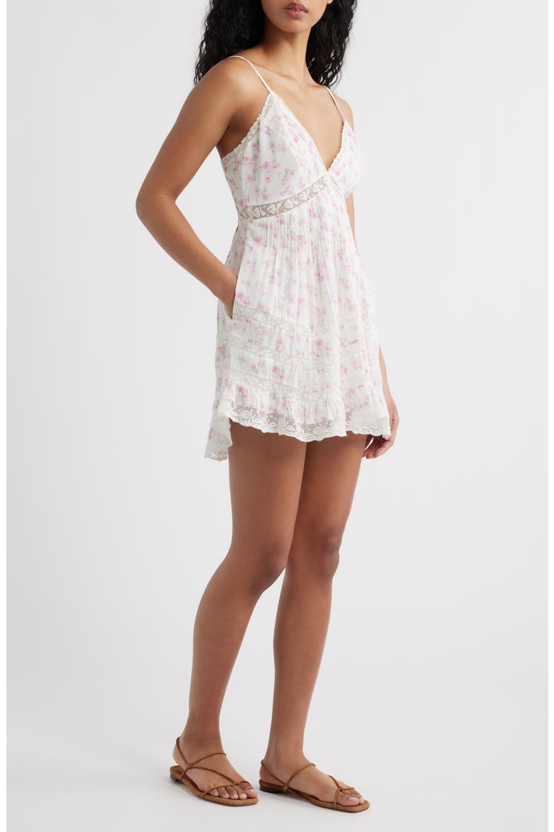 Alonna Floral Print Minidress, Alternate, color, RUSTIC ORCHID