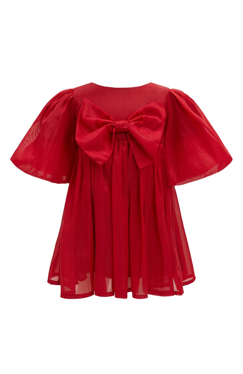 Bardot Mercer Bow Party Dress, Main, color, Deep Red