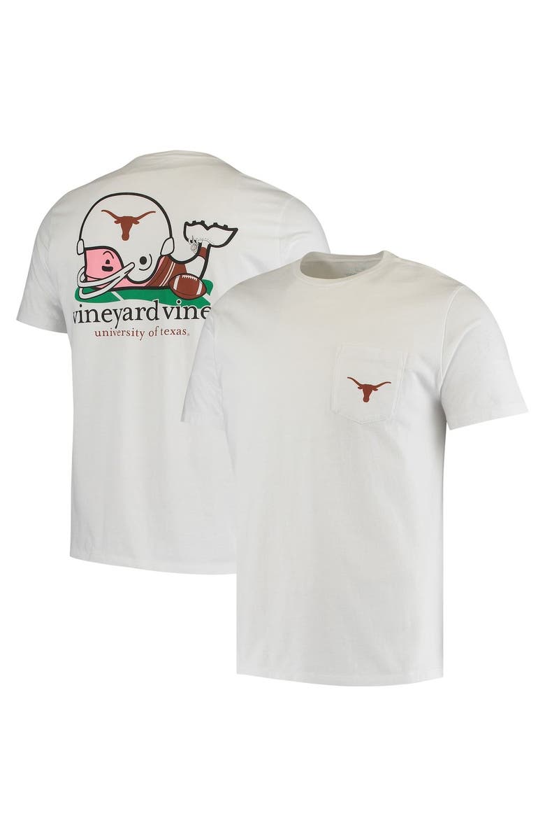 vineyard vines Men's Vineyard Vines White Texas Longhorns Football Whale T-Shirt, Main, color, 