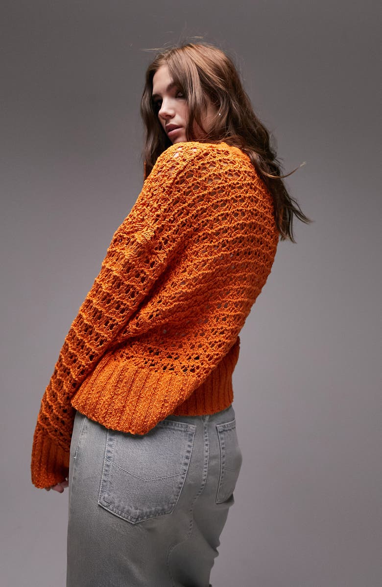 Topshop Open Stitch Cardigan, Alternate, color, 