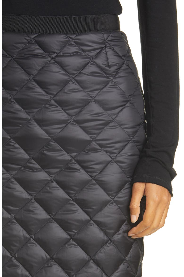 Quilted Down Midi Skirt, Alternate, color, 999 BLACK