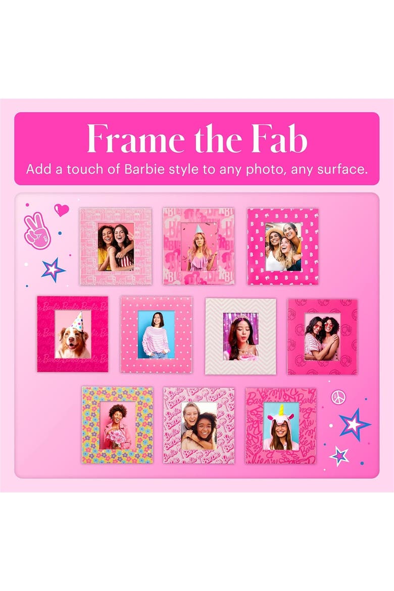 Colorful & Decorative Barbie-Themed Paper Frames for 2x3 Photo Projects, Alternate, color, Pink - Frames w/Rope & Clips