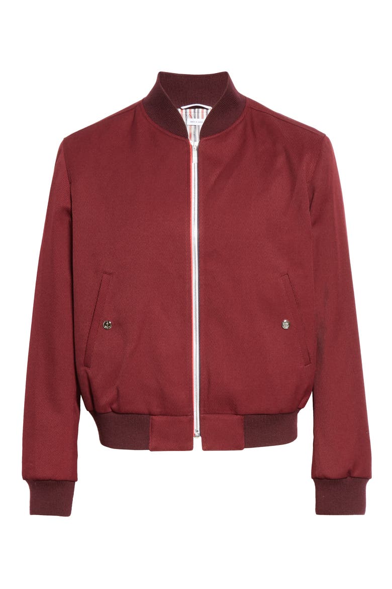 Twill Bomber Jacket, Alternate, color, BURGUNDY