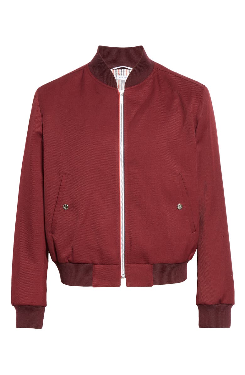 Thom Browne Twill Bomber Jacket, Alternate, color, 