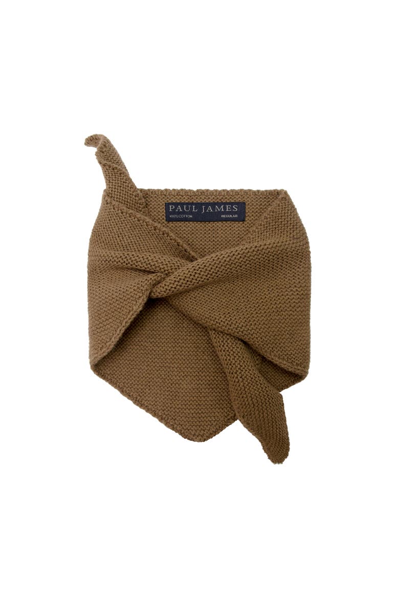 Cotton Garter Knit Mini Neckerchief, Alternate, color, Caramel