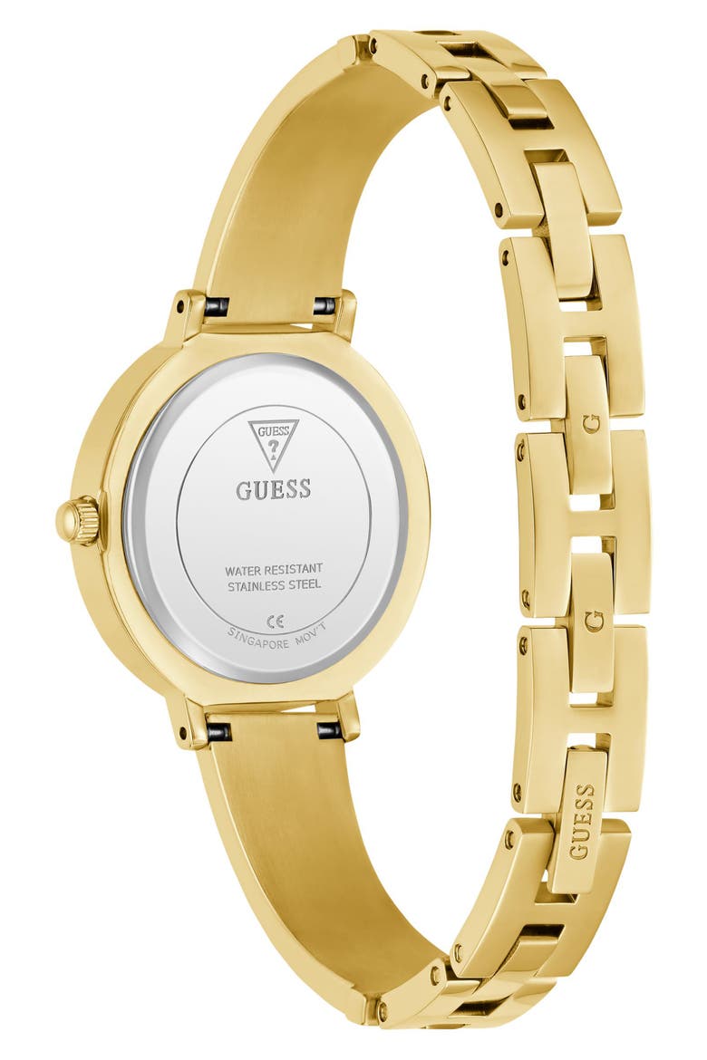Crystal Heart Dial Bracelet Watch, 30mm, Alternate, color, WHITE/ GOLD