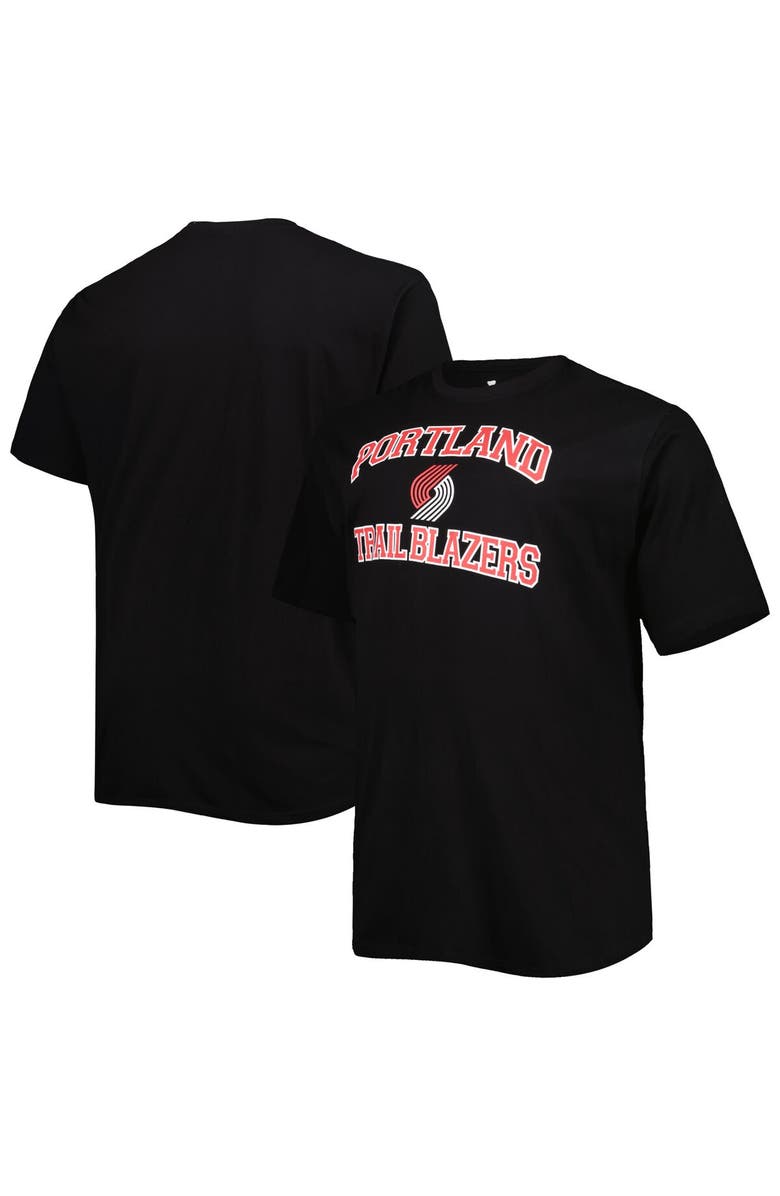 PROFILE Men's Black Portland Trail Blazers Big & Tall Heart & Soul T-Shirt, Main, color, Black