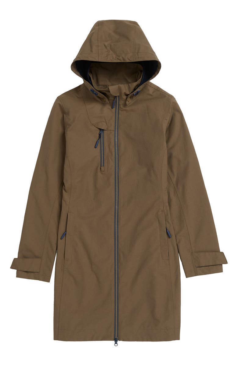 Seasalt Cornwall Coverack Waterproof Organic Cotton Raincoat with Removable Hood, Alternate, color, Laurel