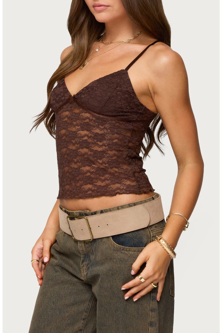 Eira Lace Camisole, Alternate, color, BROWN