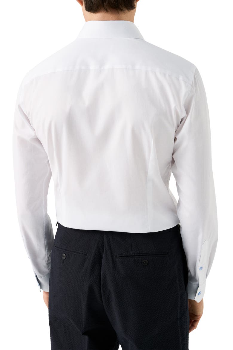 Slim Fit Solid with Floral Detail Signature Twill Button-Up Shirt, Alternate, color, WHITE