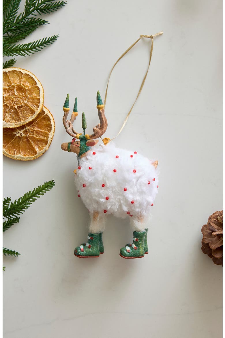 Patience Brewster Dash Away Reindeer Christmas Ornament, Alternate, color, WHITE