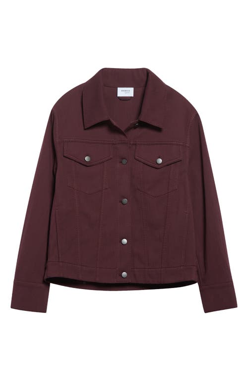 Akris Punto Stretch Denim Trucker Jacket In Burgundy